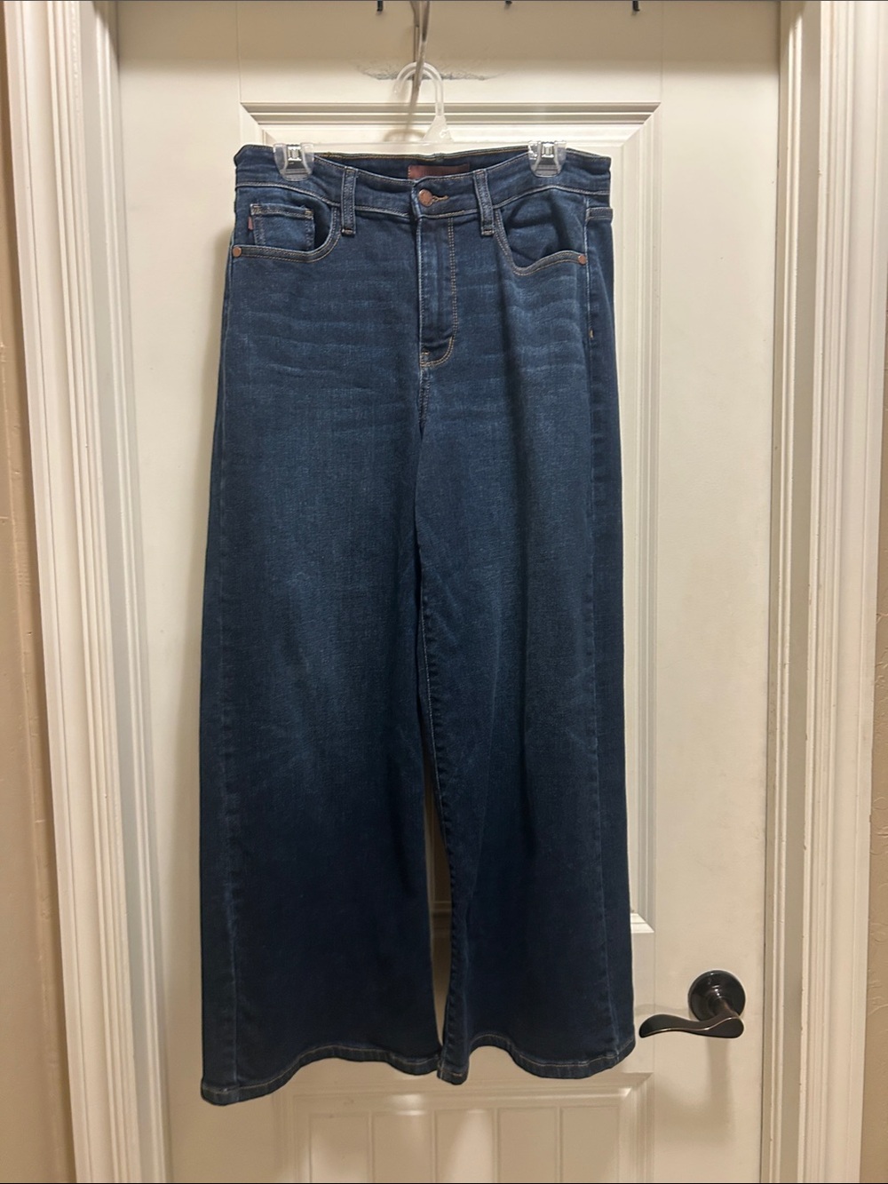 Like NEW Judy Blue 9 Dark Blue Wide-Leg High-Rise Jeans - Picture 1 of 5